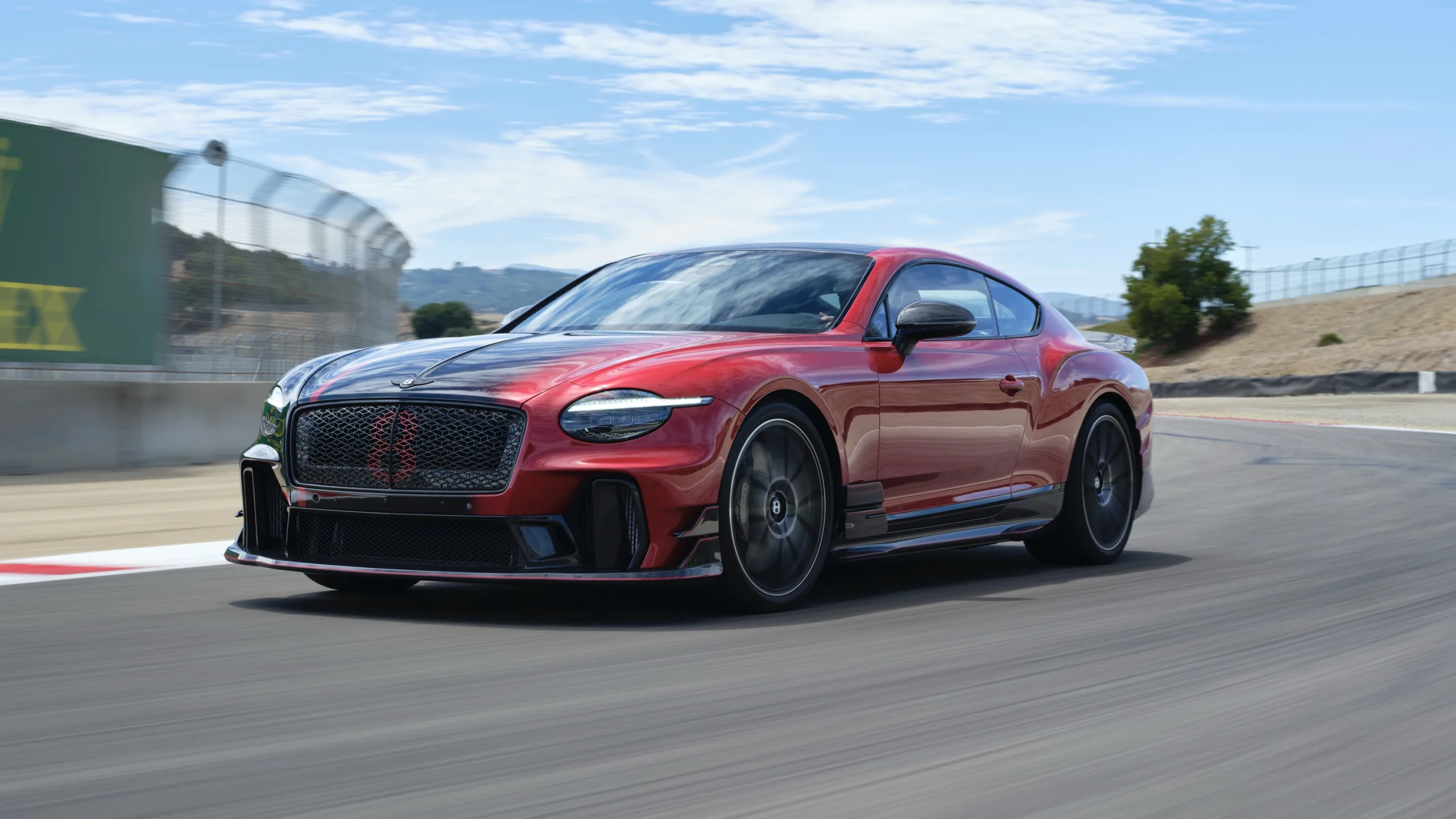Bentley Supersports Returns as a Powerful Rear-Drive Coupe Bentley Supersports — A red and black Bentley on track at Laguna Seca