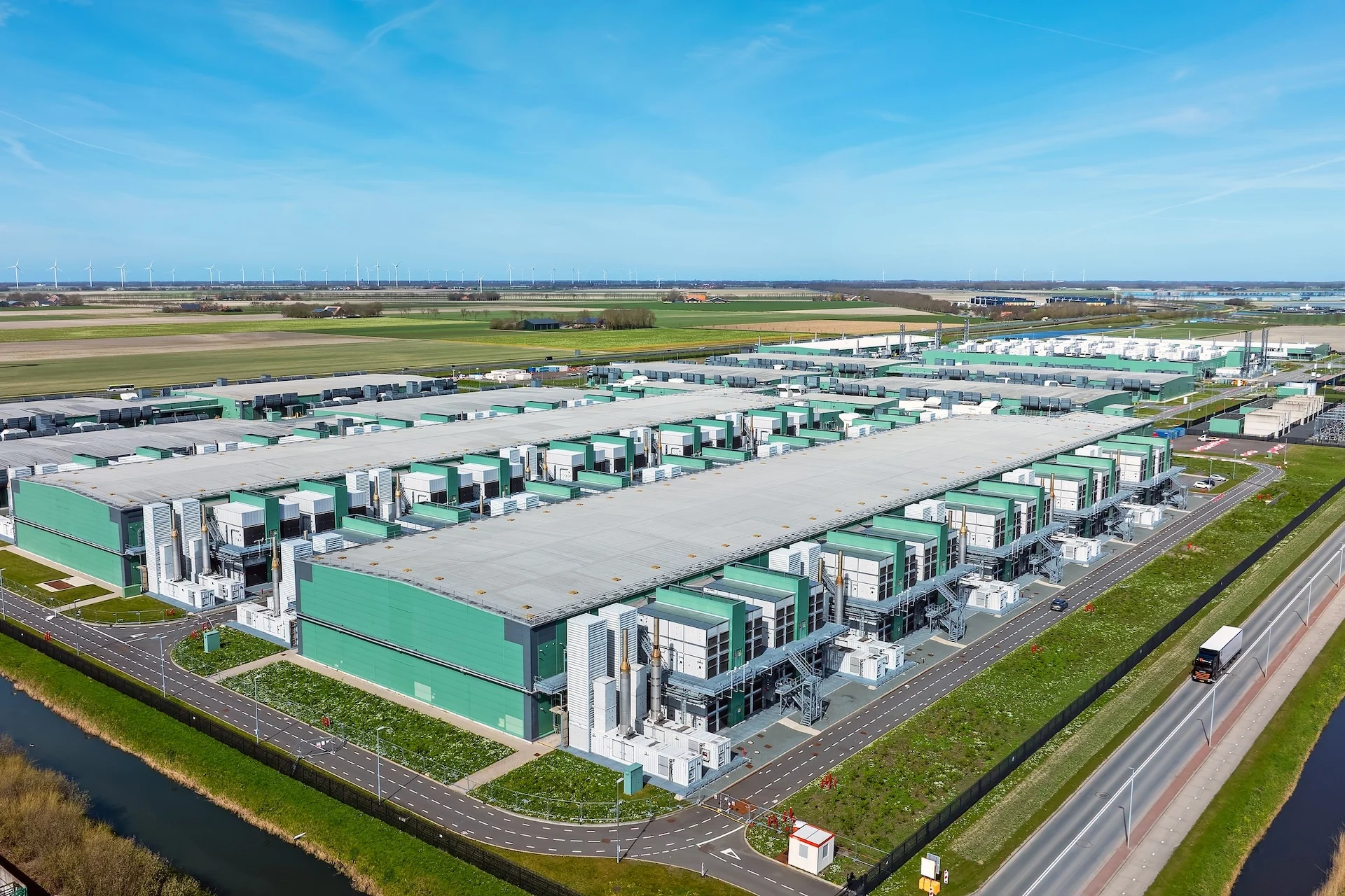 The Pro-Data Center Campaign Meets Local Resistance pro-data center campaign — An aerial view of a data center.