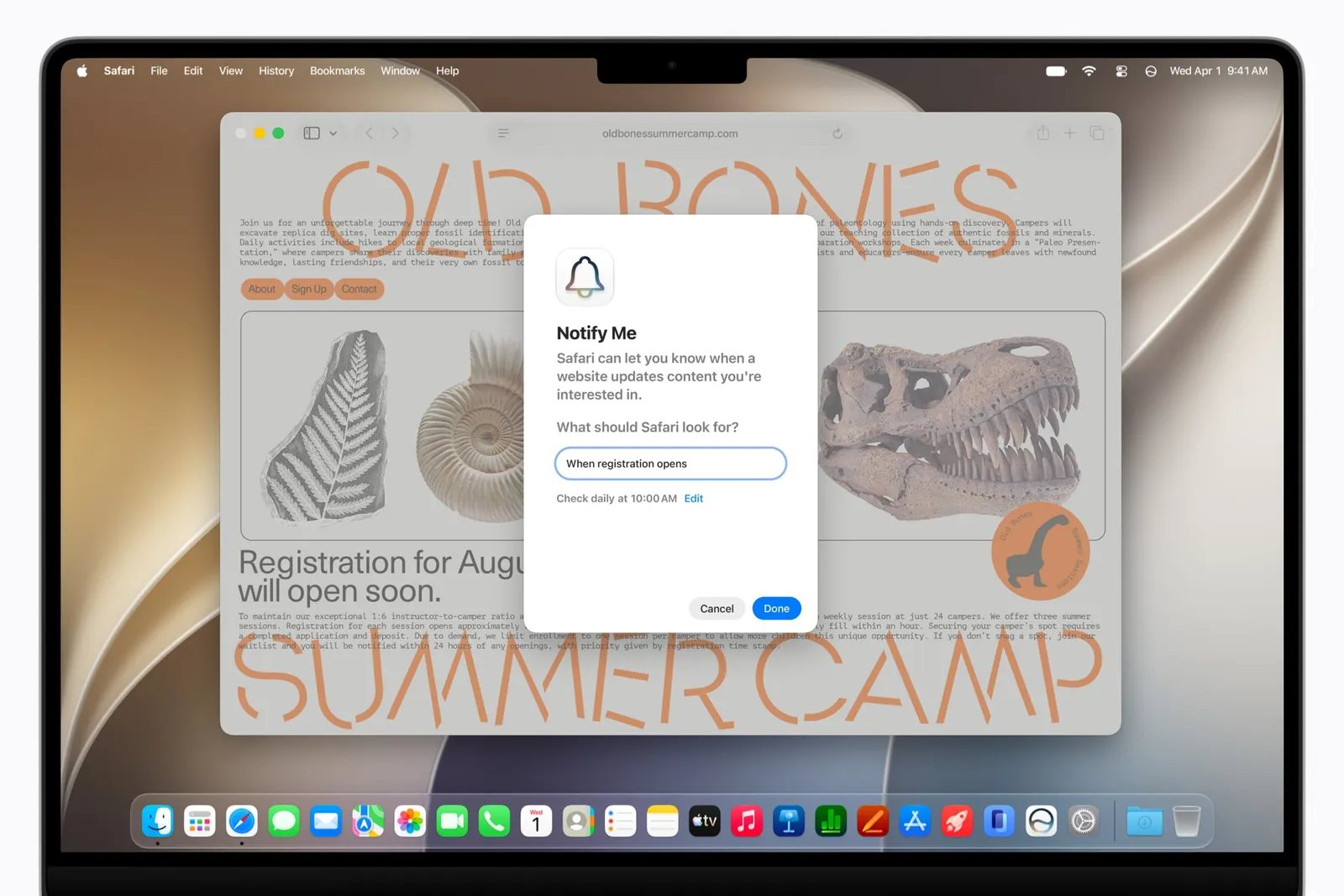 iOS 27 Safari Adds 3 Powerful Tools for Tab Hoarders iOS 27 Safari — A screenshot of the Notify Me feature from Apple.