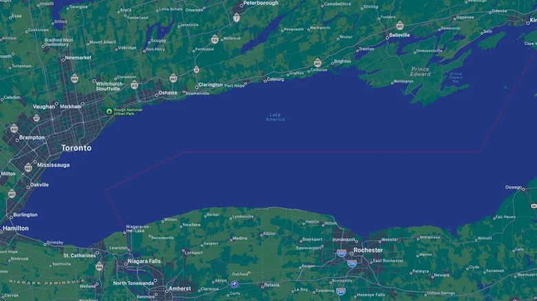 Lake America: Apple Maps Makes the Latest Official Change Lake America — A screenshot of Apple Maps showing